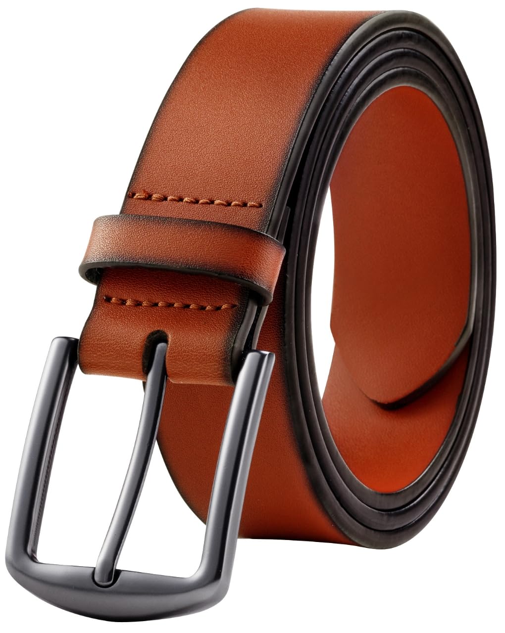 KM Legend Men's Leather Dress Belt for Work Business and Casual