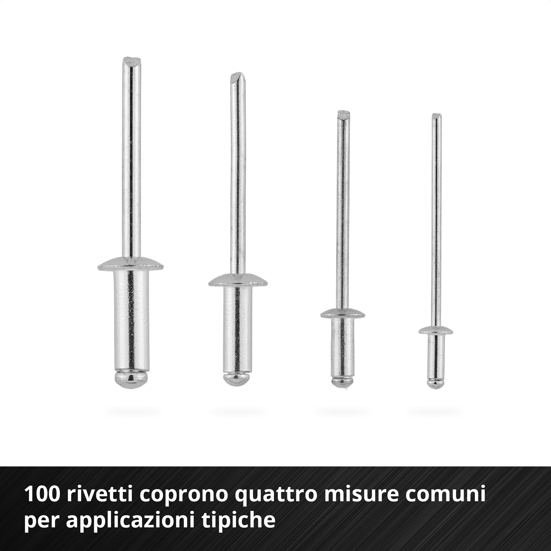 Einhell Pinza Rivettatrice Set 100 Rivetti 4 Ugelli Valigetta