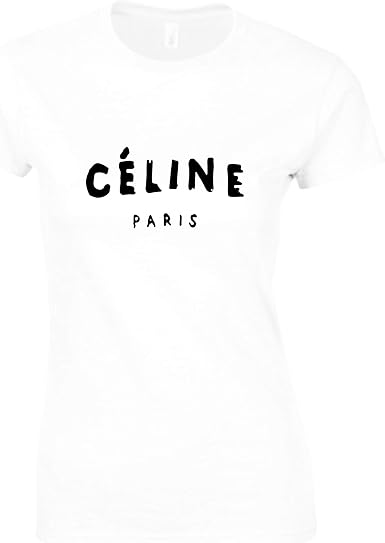 Celine - Camiseta - Manga Corta - para Mujer Blanco Blanco Medium :  Amazon.es: Ropa