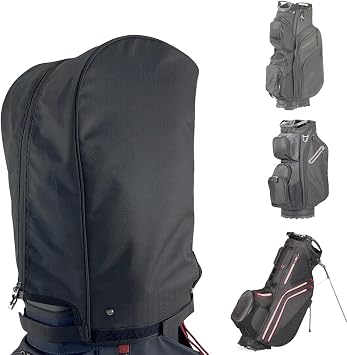 Golf Bag Cover rain Cover/Hood Nylon Waterproof dust Cover Fits Most Golf cart Bags Easy to use Collapsible and removabl Golf Accessory Gifts