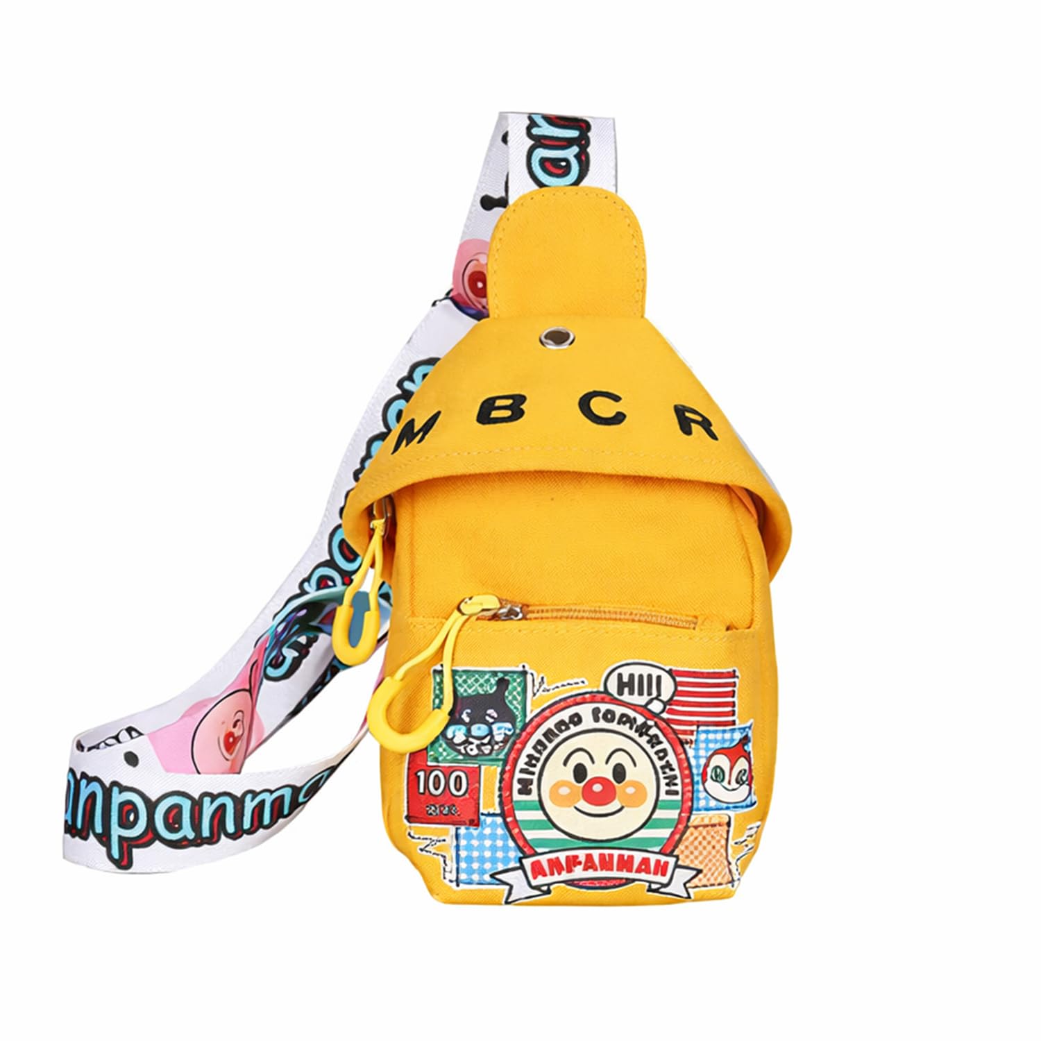 Celebrity Cartoon Canvas Small Bag Girl Children's Bag Shoulder Messenger Bag Chest Bag(Yellow)-image-19
