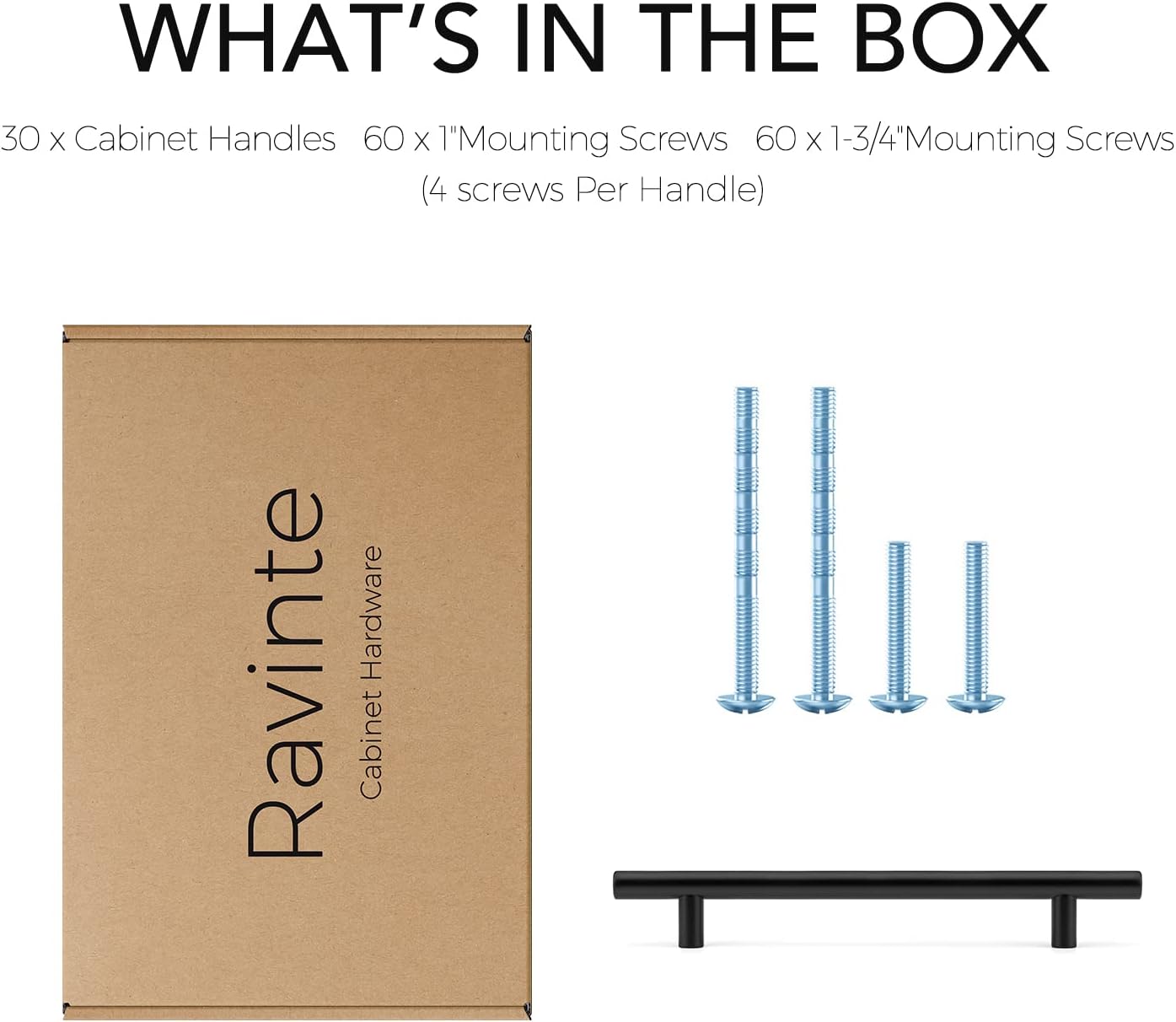 Ravinte 30 Pack 8-13/16 Inch Cabinet Handles Matte Black Kitchen Cabinet Hardware Dresser Pulls Stainless Steel Cabinet Pulls 8-13/16" Length,6-1/4" Hole Center