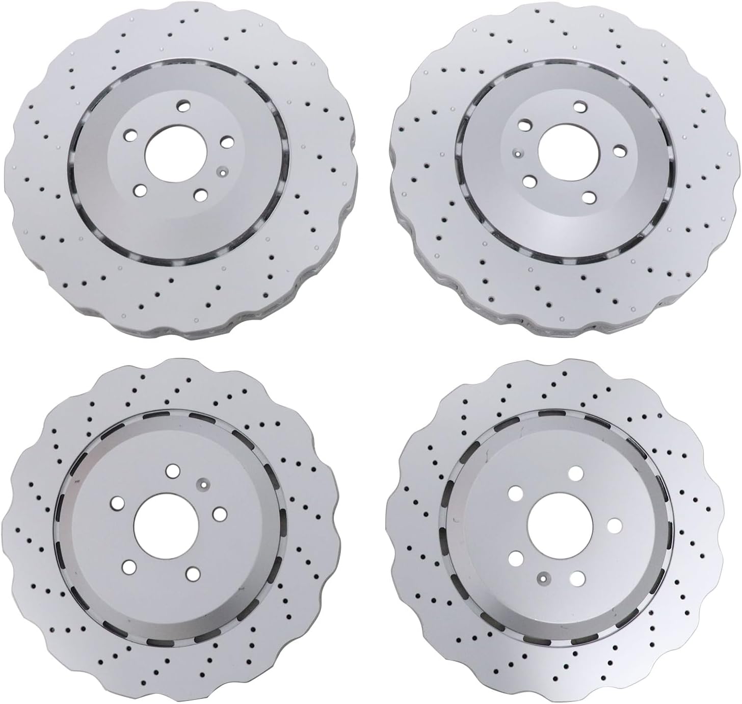 SecosAutoparts Front& Rear Disc Brake Rotors Compatible with Audi RS7 Models 2014-2018 4.0L # 4G8615601E 4G0615301AH