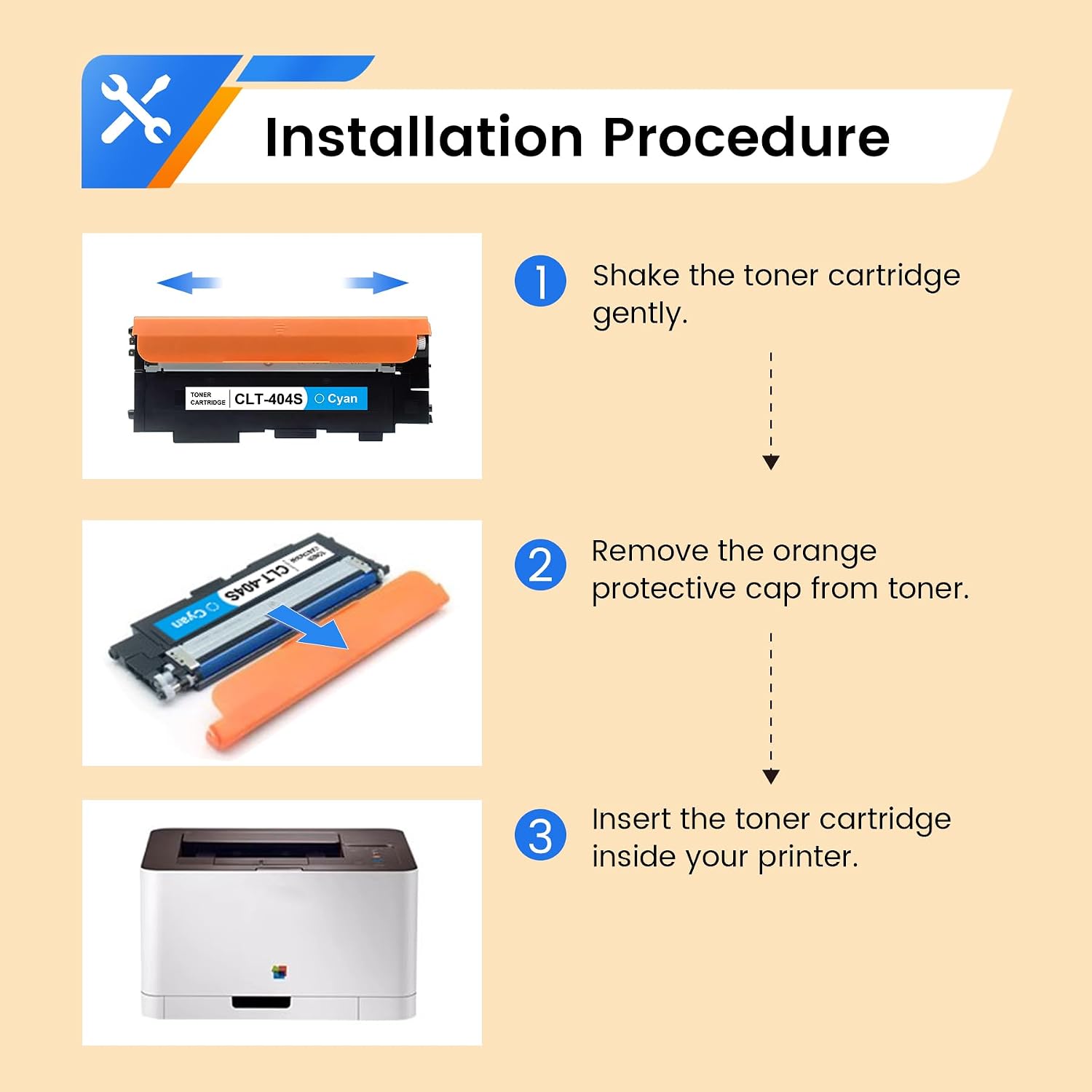 CLT-404S Toner Cartridges BK C M Y Replacement for Samsung 404S CLT-K404S CLT-C404S CLT-M404S CLT-Y404S Toner Compatible for C480FW C430W SL-C430W SL-C480FW SL-C480FN C480 SL-C482FW C483FW Printer