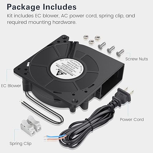 Miniatura 7 de GDSTIME Ventilador soplador doble rodamiento de bolas 4.724in x 4.724in x 1.260in (4.72 x 4.72 x 1.26 pulgadas) 110 V 115 V 120 V 220 V 240 V