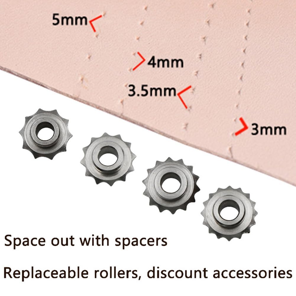 Abstandsrad-Set DIY Handgefertigte Lederwerkzeuge Ritzrad Pauspunkt Abstandsrad Lederstanzrad Silber &