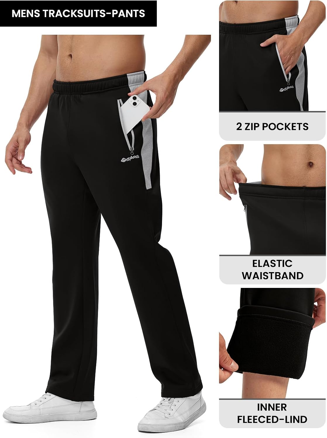 TBMPOY Men's Fleece Lined Tracksuits Sweatsuits 2 Piece Sets Winter Jogging Track Sweat Suits Thermal Casual Outfits - Image 6