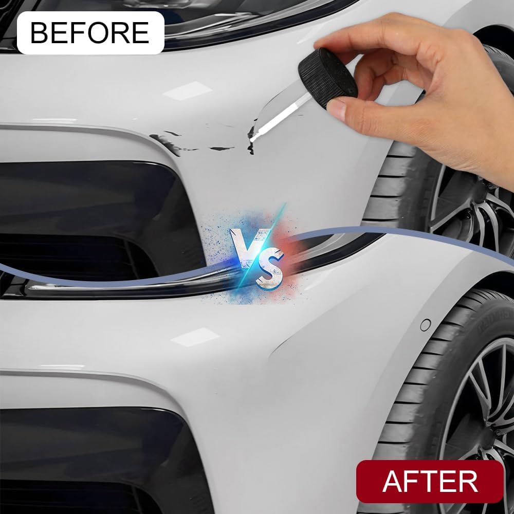 6PCS Touch Up Paint Container, HDPE Repair Paint Bottle with Safety Lids, Mixing Ball and Applicator Brush, 60ML Capacity Paint Storage Can for Fixing Car Scratches, Damage, Paint Chips (6PCS)