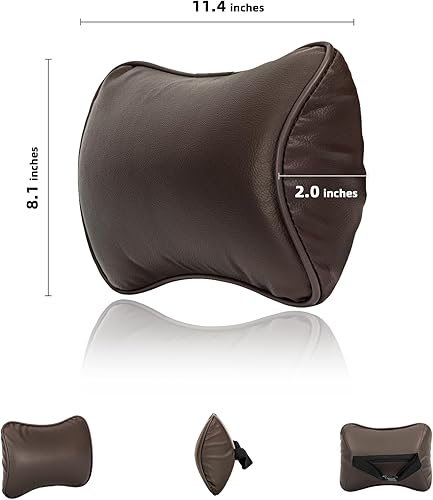 Miniatura 5 de Paquete de 2 almohadas para el cuello del automóvil, almohada para reposacabezas de automóvil, almohada de espuma viscoelástica para aliviar el