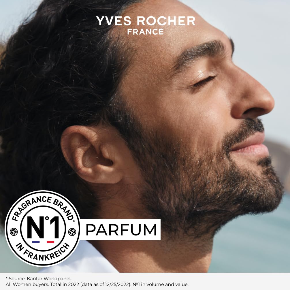 Yves Rocher GRANIT BLEU Eau de Toilette Vaporizzatore 100ml | Bergamotto e alghe della Bretagna - Profumo con note di vetiver di sabbia - regalo per uomo