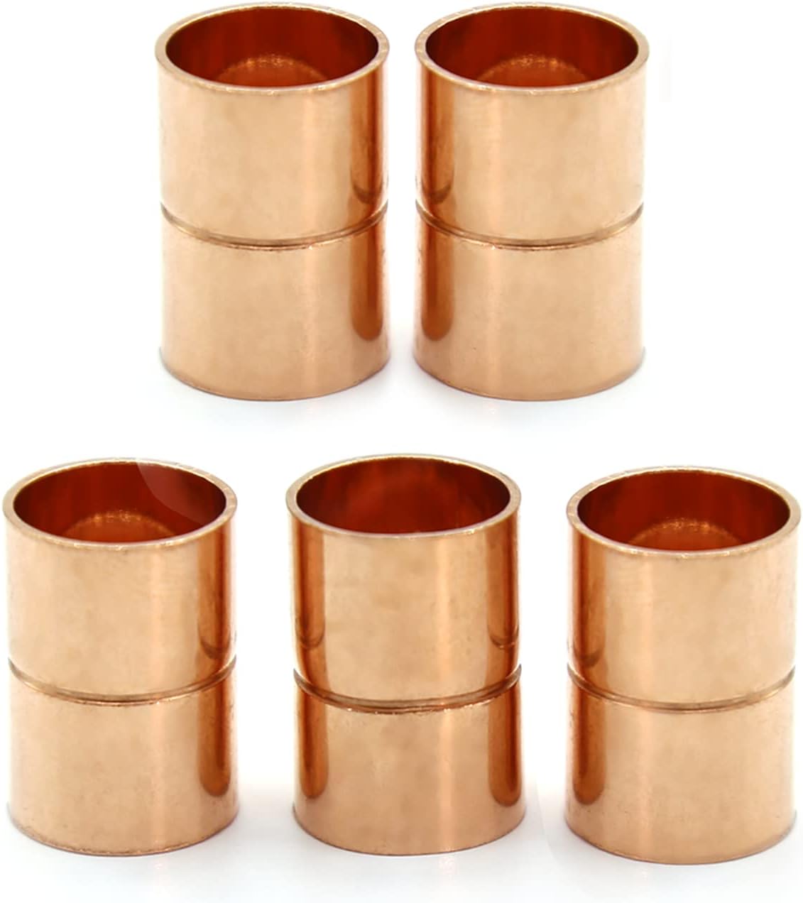 ZOWZEA Straight Coupling Copper Fittings 3/8 Inch Copper Pipe Welding Joint Connector Adapter