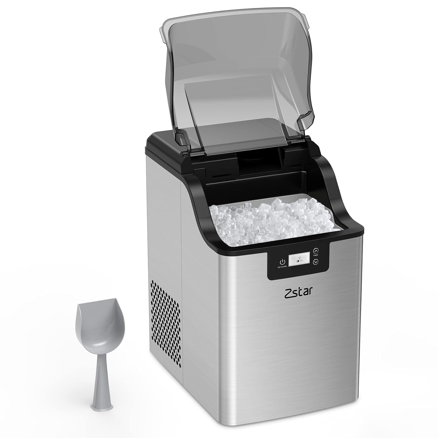 Countertop Ice Maker Machine, 33 Lbs/Day Pellet Ice Maker -, Low Noise Design,Self-Cleaning, Timer Function,Suitable For Parties, Kitchen, Bar, Office,Home on Fridge.com - View 1