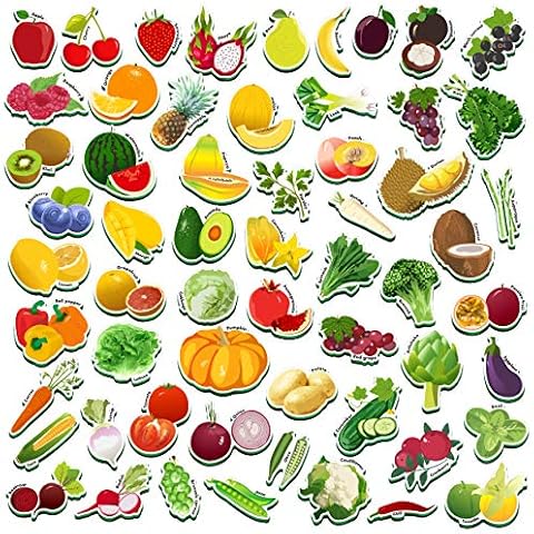 SpriteGru 59 PCS Fruits & Veggies Magnets for Toddlers Kids, Perfect for Preschool Learning Cover