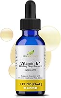 Vista 1 de Liquid Vitamin B1 Drops - Daily Thiamine Supplement to Support Digestion, Nervous System, Heart Health, Stress Relief, Natural Energy Booster - 500%