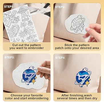 32Pcs Planet Galaxy Water Soluble Sewing Stabilizers