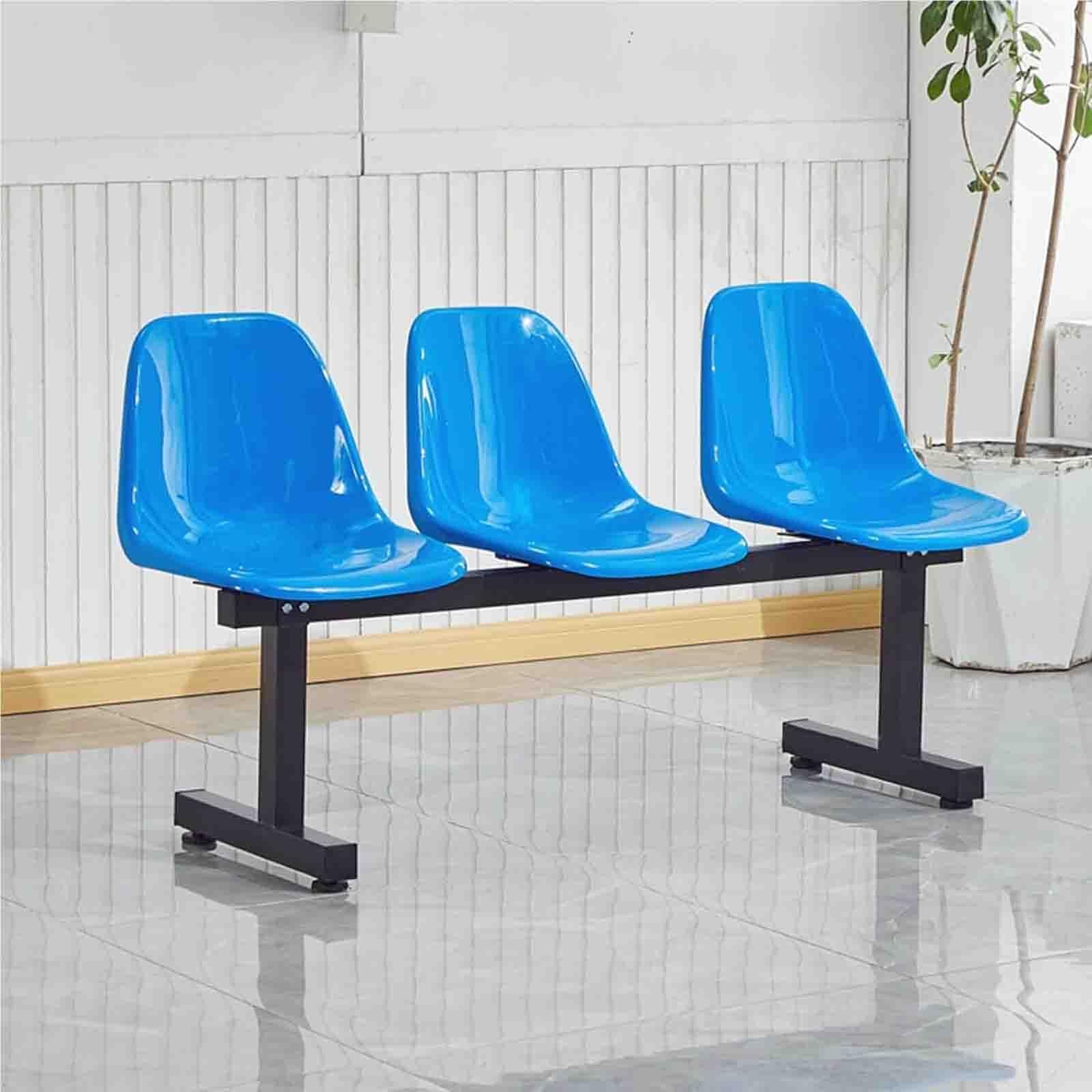 SFSLBFB Waiting Room Bench Set, 3-Seat Office Guest & Reception Chairs, Lobby Bench Seating for Office Airport, Bank, Hospital, Barbershop(Blue)
