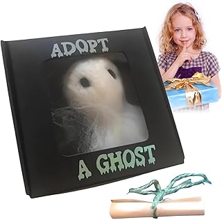 1/3/5 Pcs Adopt A Ghost- White Wool Felt Ghost and Tiny Scroll Set| Ghost Felt Doll Cute Halloween Ghost Gift,Funny Pet Ghost