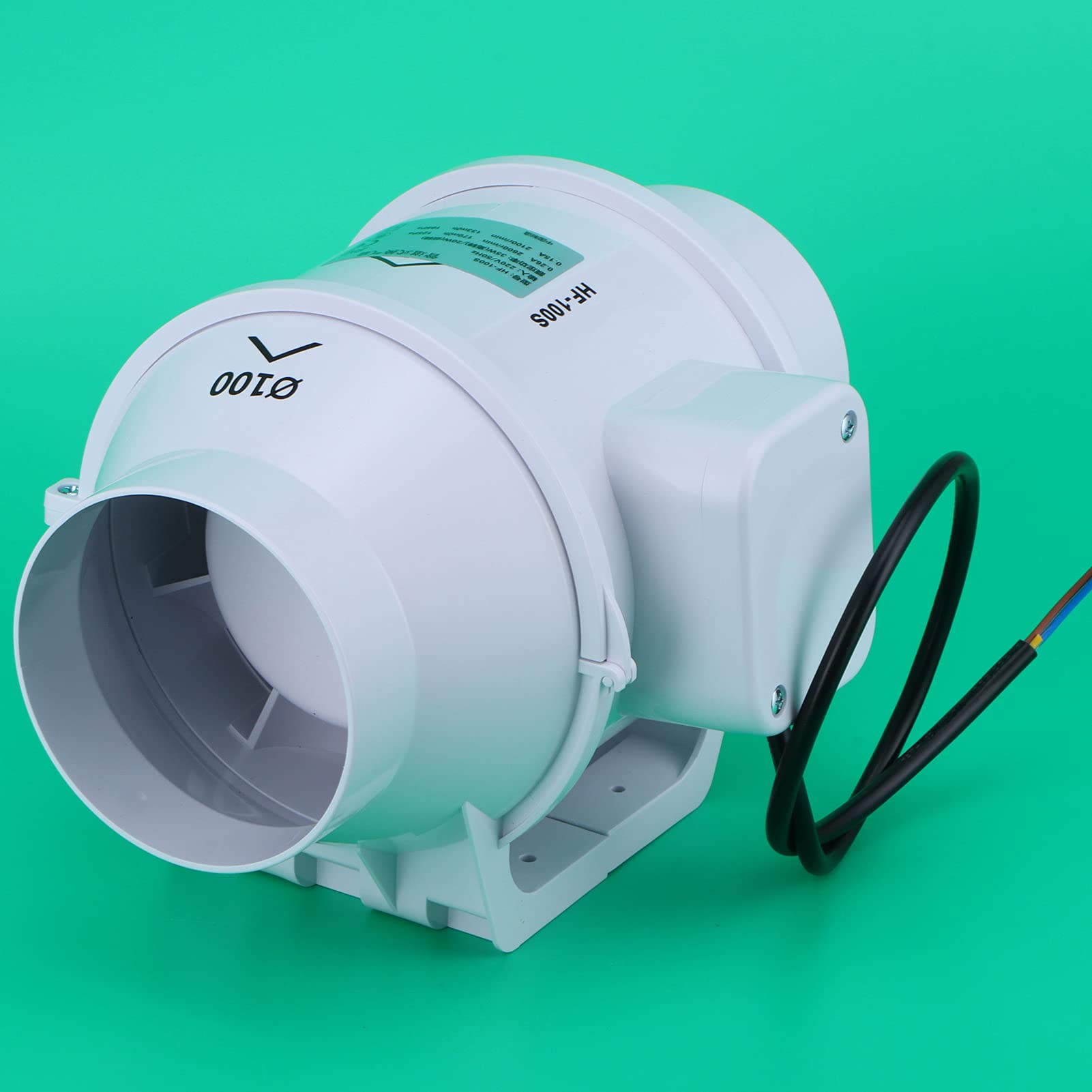 Cocoarm Wentylator 220 V, Bezgłośny Wentylator Wyciągowy ABS do Montażu na ścianie o Wydajności 170 M³/h do Użytku w Kuchni