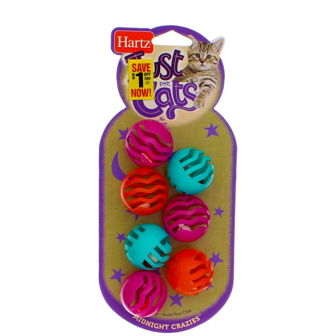 HartzHartz 82182 At Play Midnight Crazies Cat Toys Assorted 7 Count