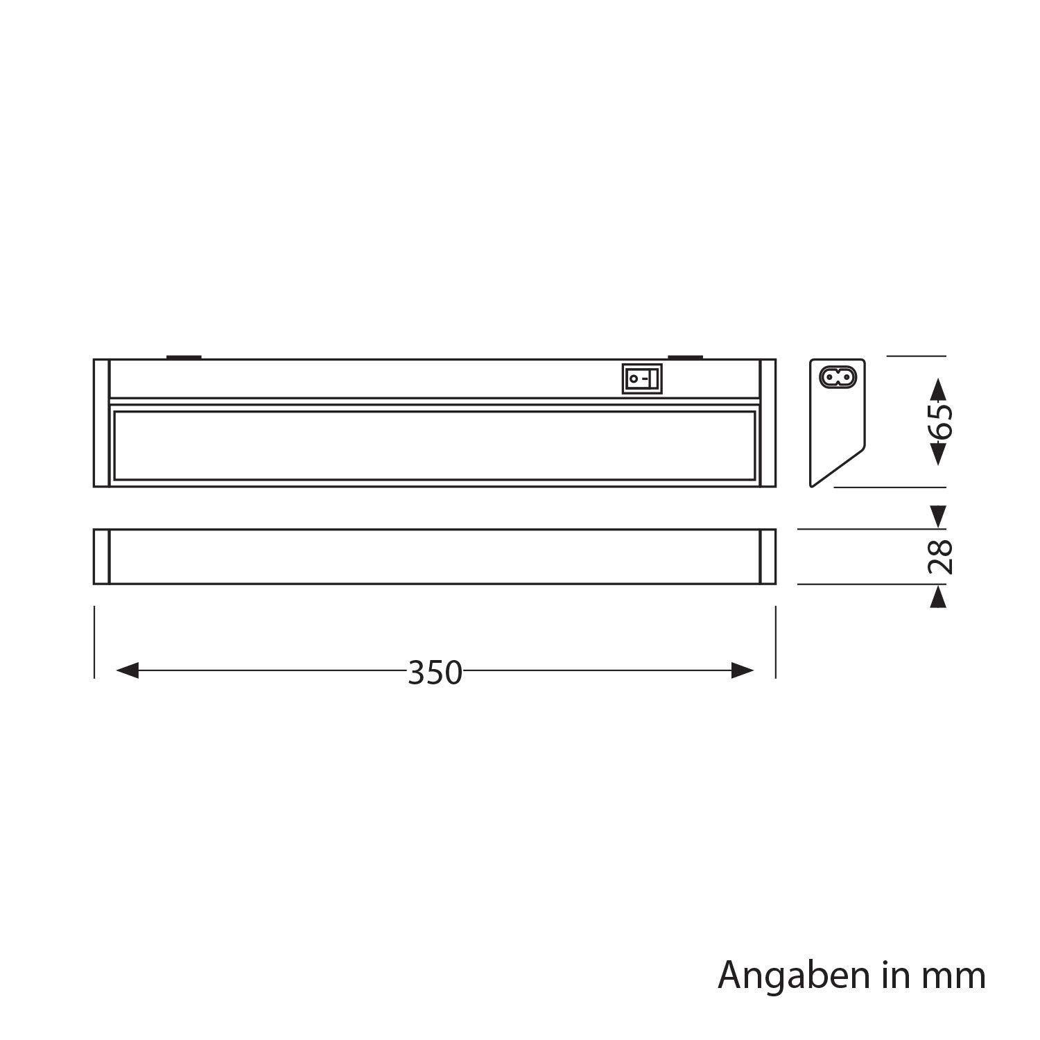 ledscom.de Lámpara LED bajo el armario LIWO 35cm, orientable, con interruptor, 19,26W, 538lm cada una, blanco, juego de 4