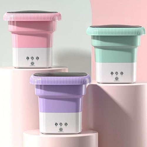 Miniatura 5 de Lavadora portátil, mini lavadora plegable con secadora giratoria, mini lavadora de lavandería de 10 litros con 3 modos de limpieza para calcetines