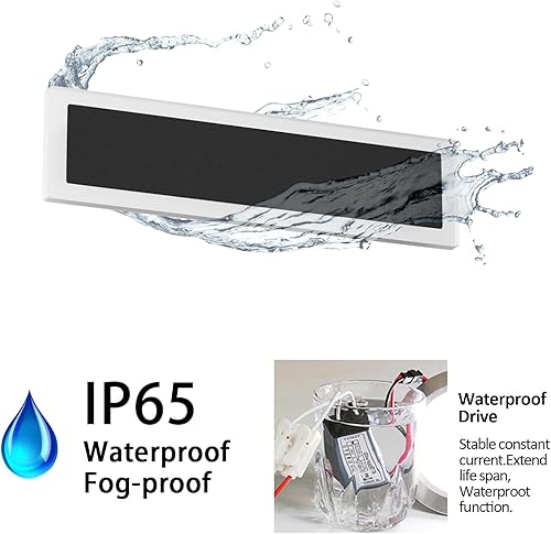 Vista 142 de Paquete de 2 luces para exteriores, moderna lámpara de pared para exteriores, tira larga, aplique de pared LED IP65, luz cálida antioxidante, 3000
