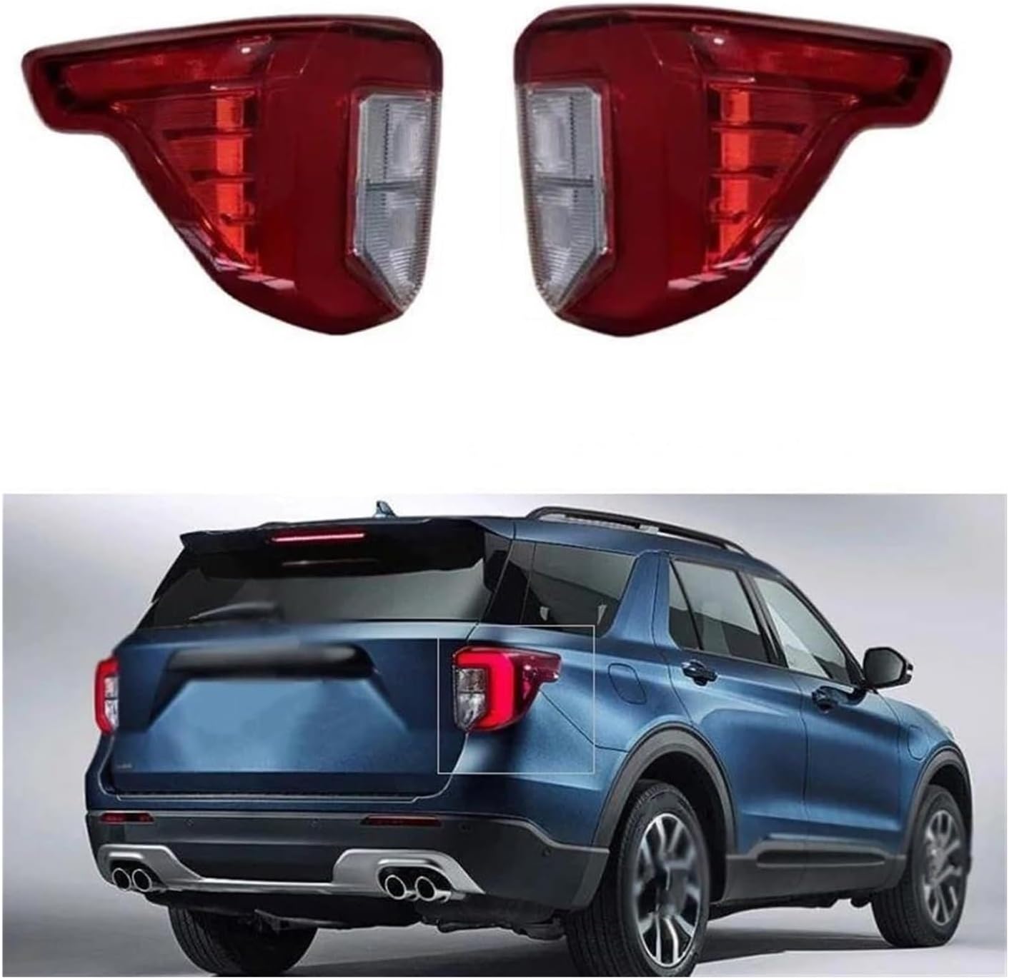 Ford for Explorer 2020 2021 Car Rear Tail Light Turn for Signal Light Stop Brake Fog Lamp Daytime Running Light Dynamic Blinker