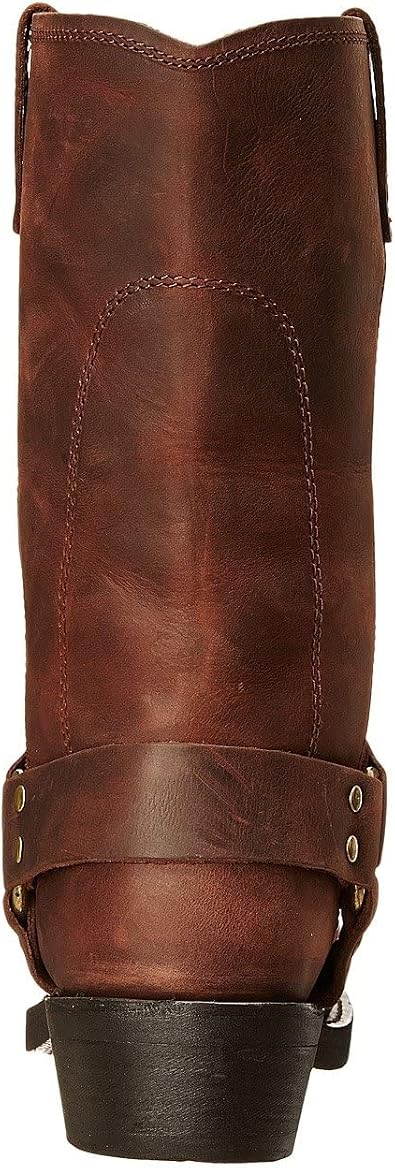 Dingo Mens Dean Harness Square Toe Pull On Motorcycle Casual Boots Mid Calf