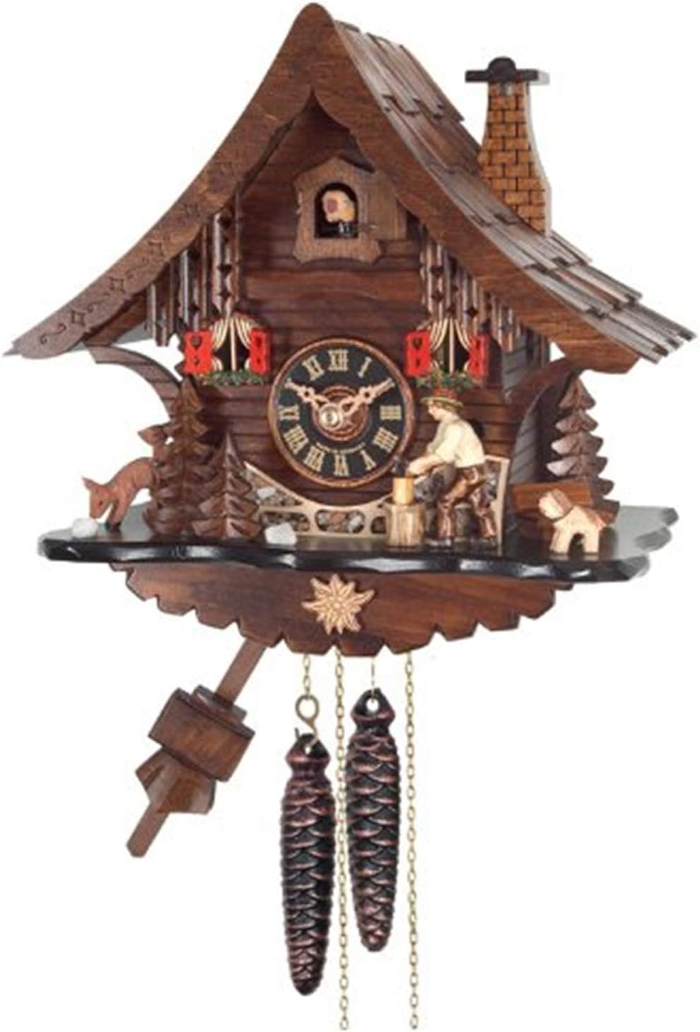 One Day Cuckoo Clock Cottage with Man Chopping Wood