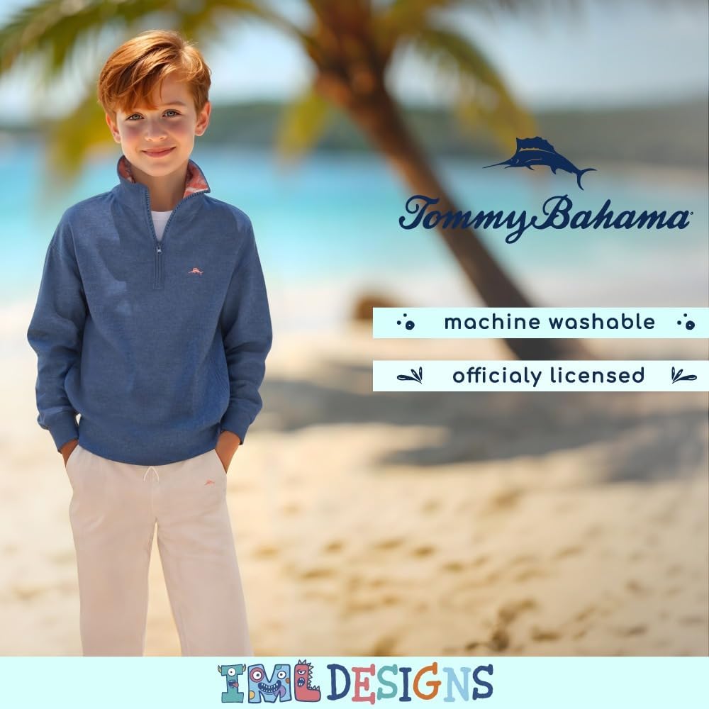 Tommy Bahama Boys Pullover Quarter-Zip Long-Sleeved Sweater & Pants Set, Casual 2-Piece Back to School Outfit for Kids - Image 4