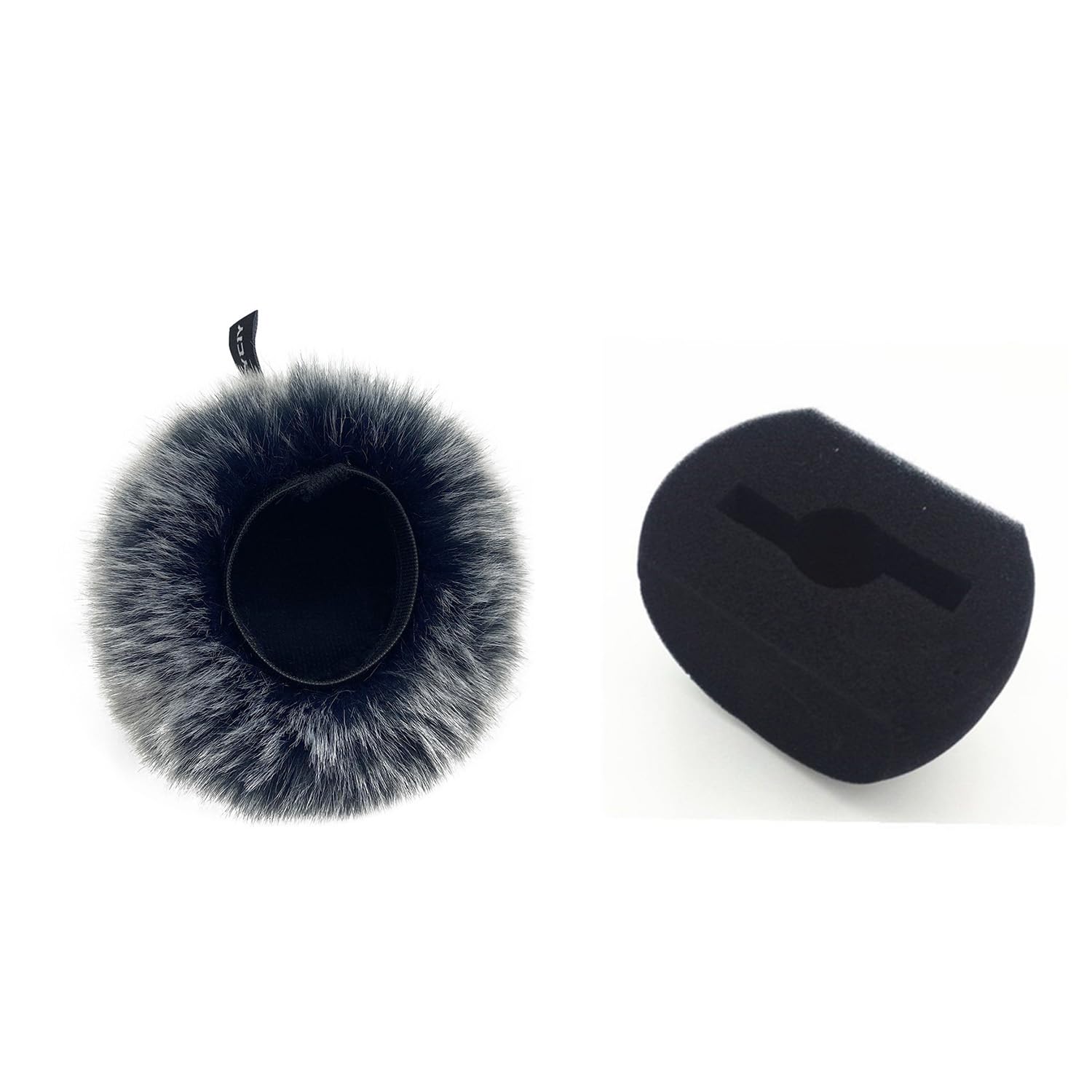 Dead Cat Pop Filter Fit For ZOOM H6essential Handy Portalble recorder Furry Windscreen&Foam Microphone Windshield Sponge cover (Black and White With Foam)