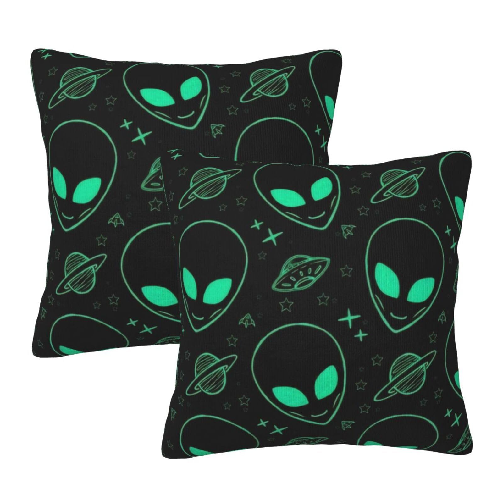 Taies d'oreiller extraterrestres imprimées lot de 2 déco lit geek