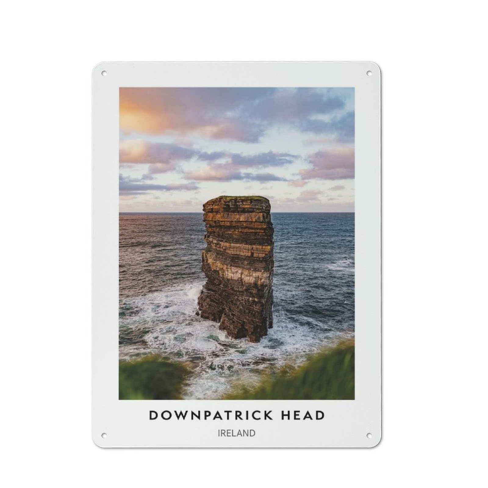 Junmoney Style-10 Vintage Downpatrick Head, Ireland Vintage Metal Sign 40X30cm, Restaurant Wall Art For Takeaway, Bar, Kitchen Or Counter Area