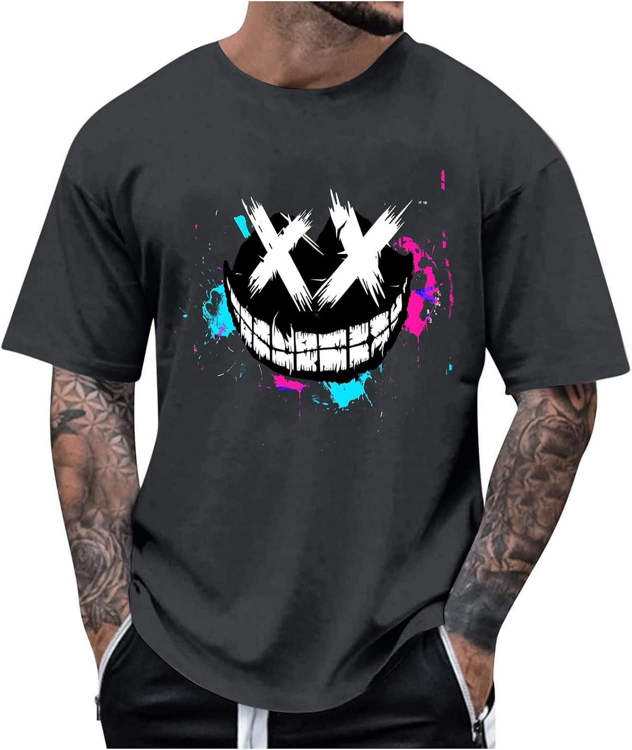 Funny Shirts for Mens T-Shirts Fun Cool Printed Graphic Tees Short Sleeve Casual Y2K Streetwear Summer Outfits