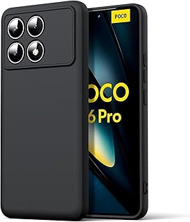 (Poco X6 Pro ) جراب خلفي من سيليكون بولي يوريثين مقاوم للحرارة ناعم لموبايل شاومي بوكو اكس 6 برو شبكة الجيل الخامس 5G (اسود)