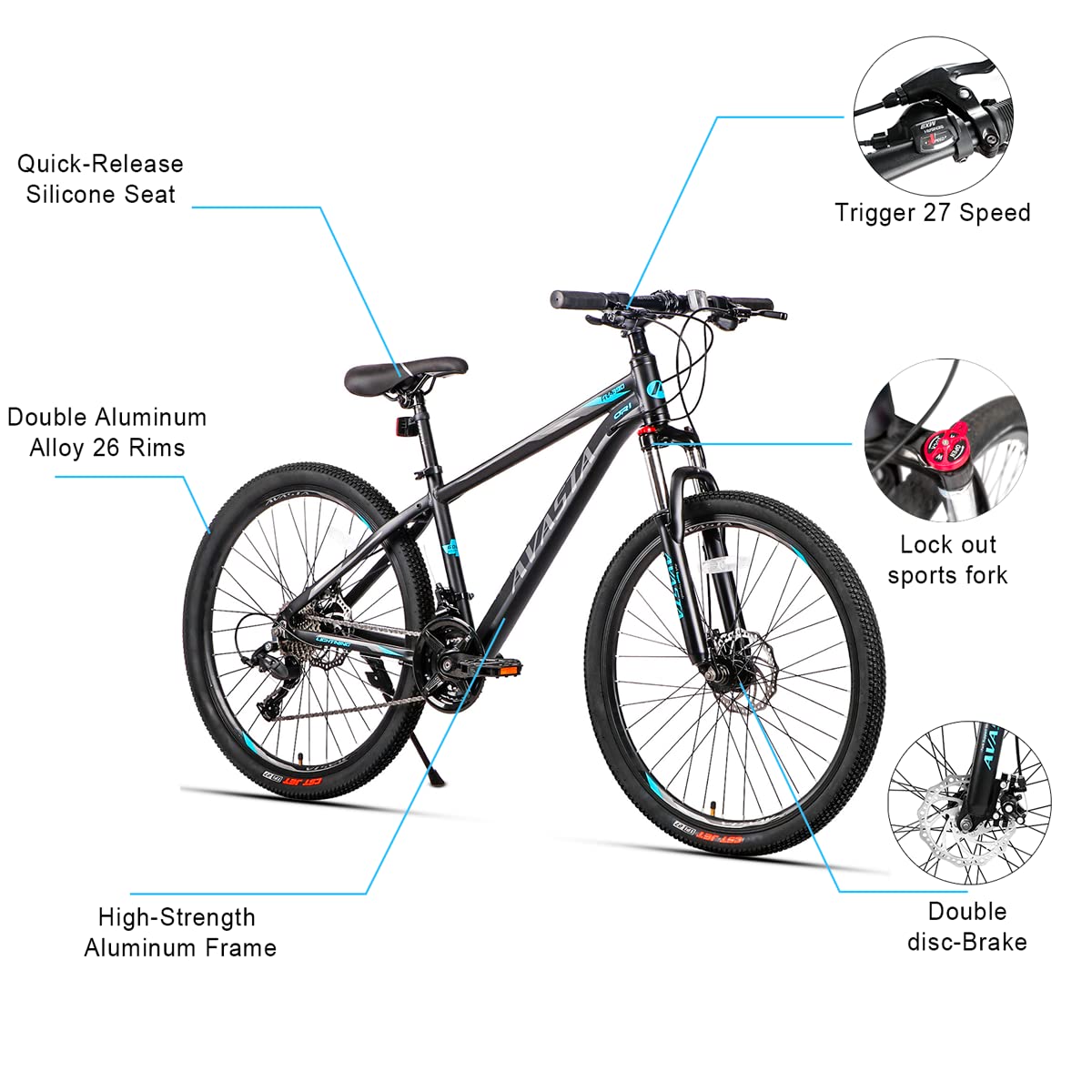 Amazon | AVASTA 大人用 マウンテンバイク 21速 26インチ ホイール