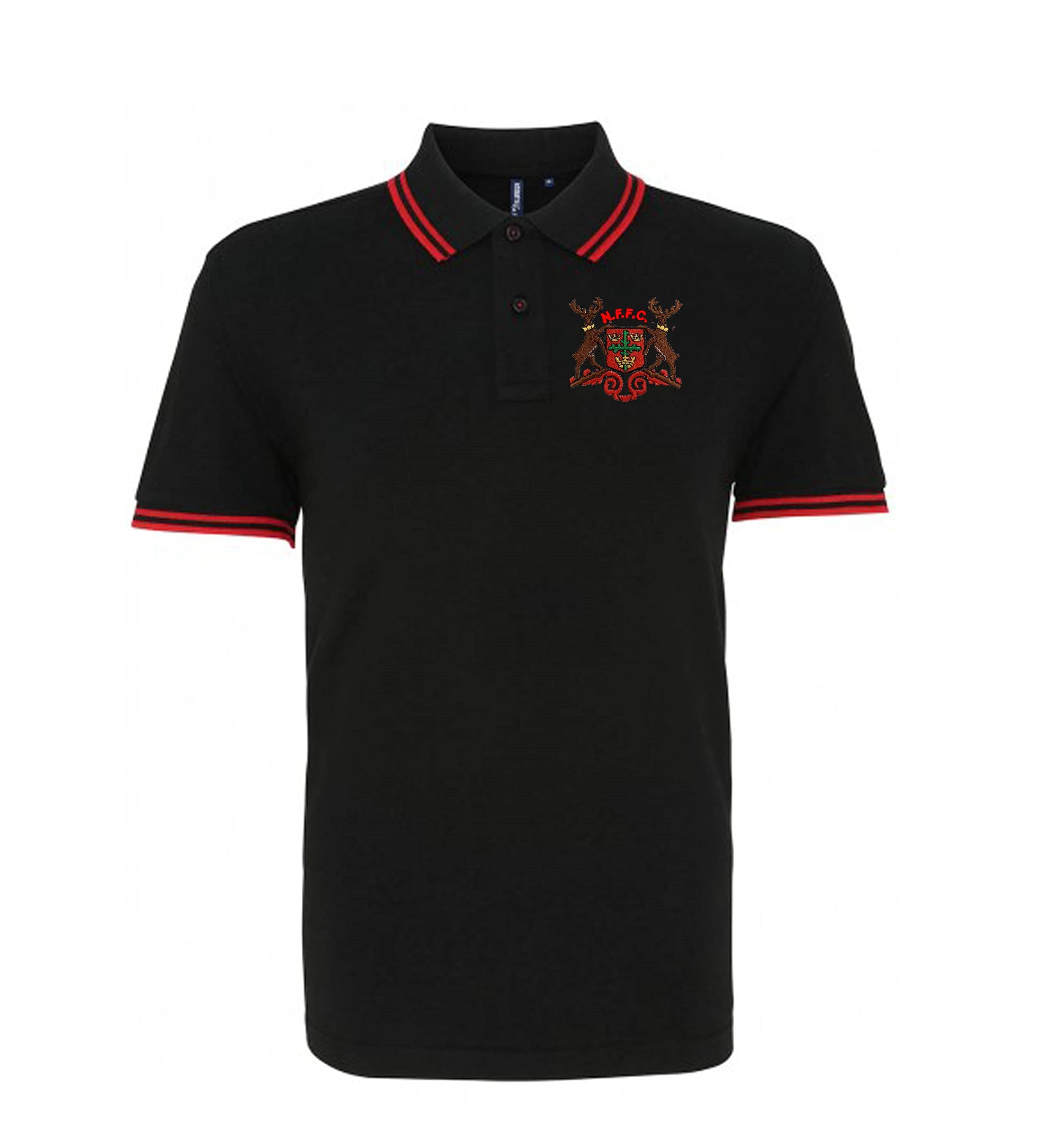 Nottingham for. 1960-1970s Retro Football Iconic Polo Embroidered Logo