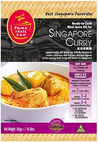 Prima Taste Singapore Curry Sauce Kit, 11.30 Ounce (Pack of 4)
