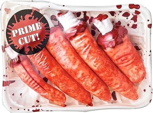 Miniatura 1 de Asylum - Paquete de 5 dedos cortados sangrientos, 6 pulgadas de alto x 4.5 pulgadas de ancho x 2 pulgadas de profundidad (6.1 x 4.5 in) (5 unidades)