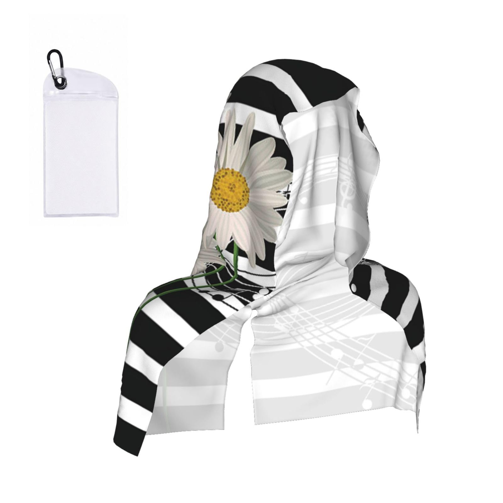 SATUSA Flower Print Cooling Hoodie Towel, Cooling Towels For Neck And Face, Quick Drying Absorbent Cooling Head Towel Beach Camping Gym Construction(2pcs)