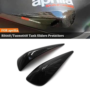 Motorbikes Crash Falling Protection for Aprilia RS660/Tuono 660 2021-2024 Carbon Fiber Tank Sliders Protectors Tank Protector Covers Gloss Matt Finish Exhaust Slider, QingHang005