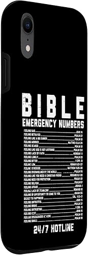 Miniatura 63 de Funda de regalo cristiana para iPhone 11 con números de emergencia bíblica, versículo de Dios Jesús, fe