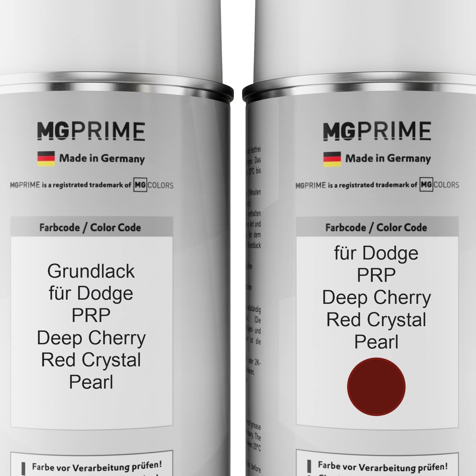 MG PRIME Lakier samochodowy Zestaw puszek z lakierem w sprayu 2K dla Dodge PRP Deep Cherry Red Crystal Pearl Lakier bazowy 2 komponenty Lakier bezbarwny w sprayu