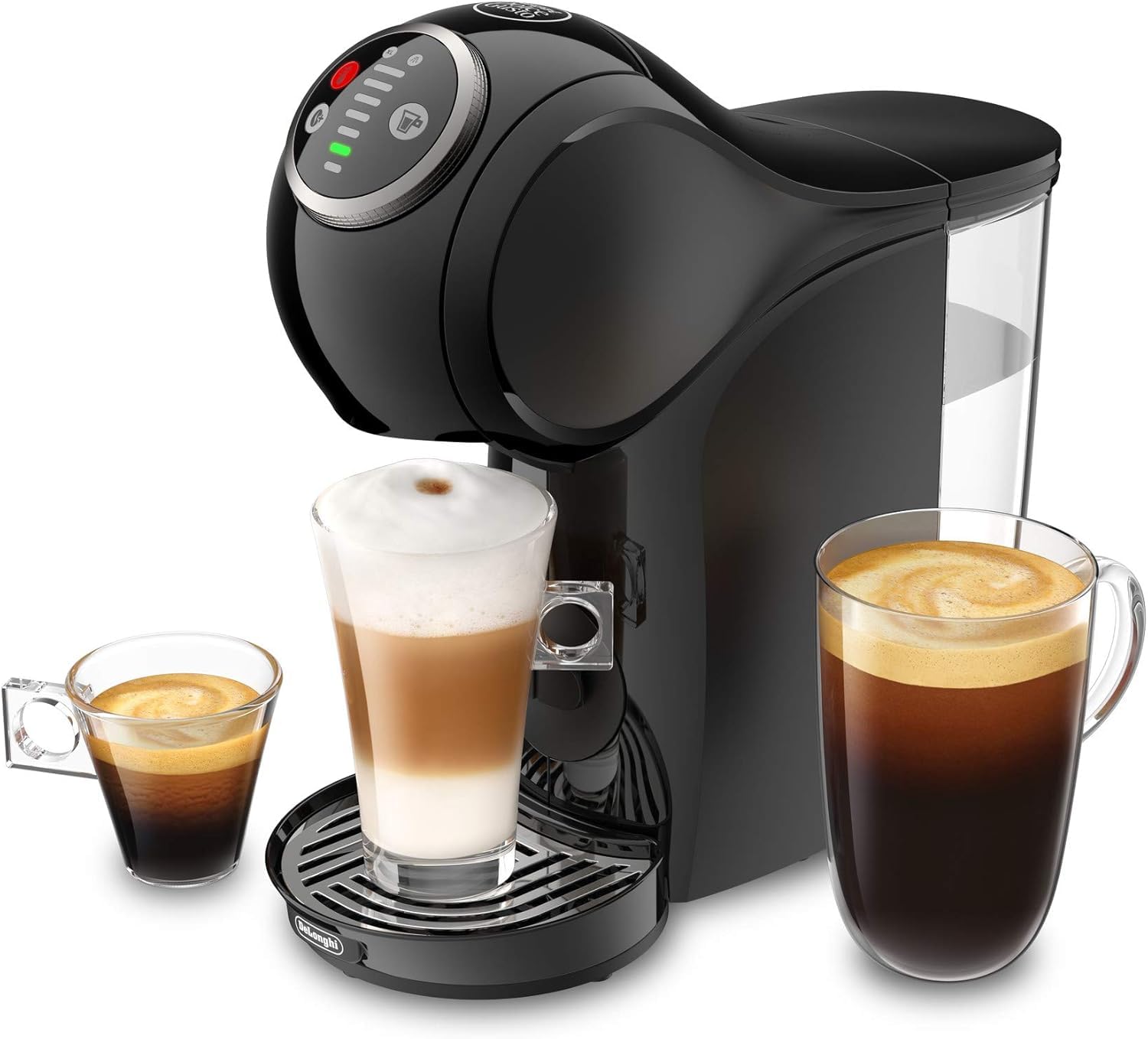 De’Longhi Nescafé Dolce Gusto Genio S Plus – Macchina da Caffè a Capsule Automatica, 15 Bar, Espresso Boost, Hot & Cold, Bundle 32 Capsule: KitKat Cacao & Wafer + Espresso Roma, Nera (EDG315.B)