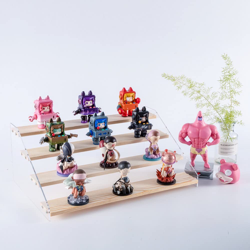 Acryl-Ständer mit 4 Ebenen, für Figuren, Holzerhöhungen, Vitrine für Handwerk, Fair, Acryl-Cupcake-Ständer für Desserts, Tischplatte, Schmuck-Displays für Handwerksshows, Parfüm-Regal (klein)