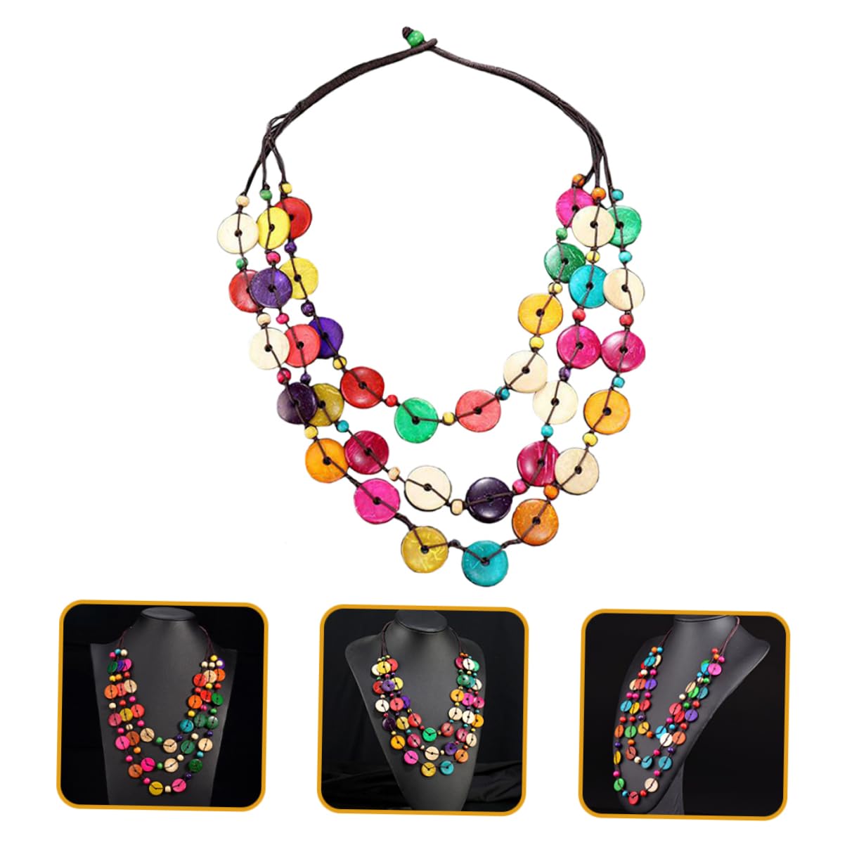 VALICLUD collana di legno per le donne collana colorata per le donne collana per le donne collane collanina colorate collana africana per le donne collana di dichiarazione per le donne