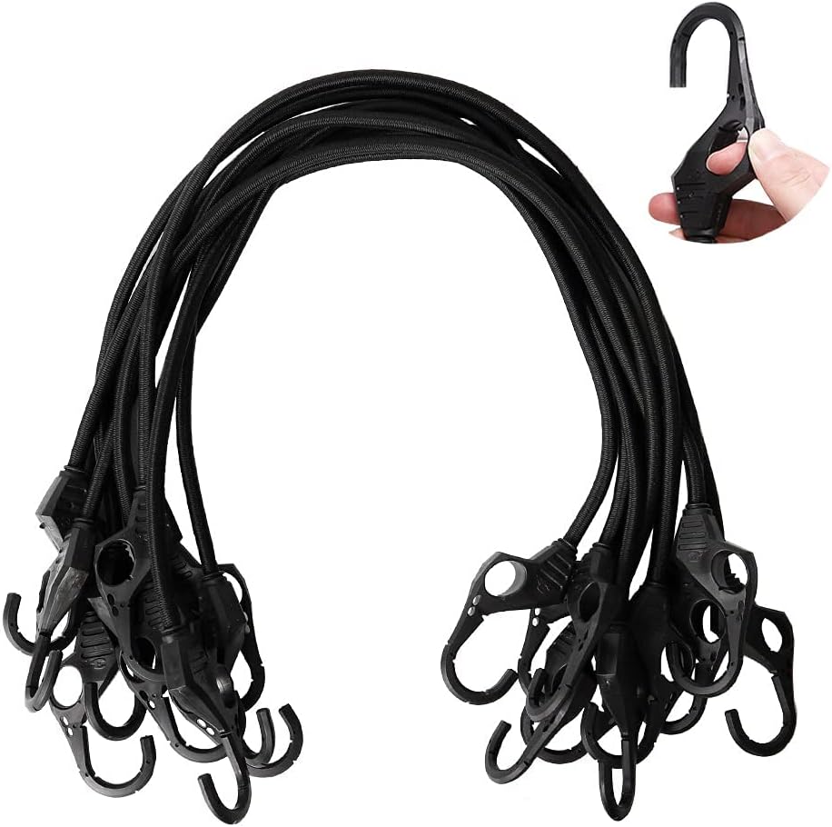 XSTRAP STANDARD Heavy Duty Bungee Cords 10PK 32Inch Bungee Cords with FingerHole Hooks, Ideal