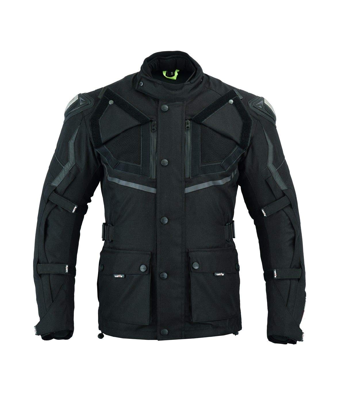 LOVO - Chaqueta Moto Tricapa 4 Estaciones Hombre - Chaqueta Moto Hombre con Protecciones para Todo el Año - Cazadora Moto Hombre de Alta Protección Longitud 3/4 - Ideal para Invierno y Verano
