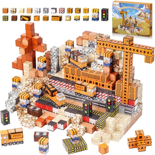 Lubolee Magnetische Bausteine, 150 Stück Magnetbausteine Kinder konstruktionsspielzeug Set, Magnet Spiel & Spielzeug ab 3-12 Jahre- Montessori Lernspielzeug Magnetic Building Blocks