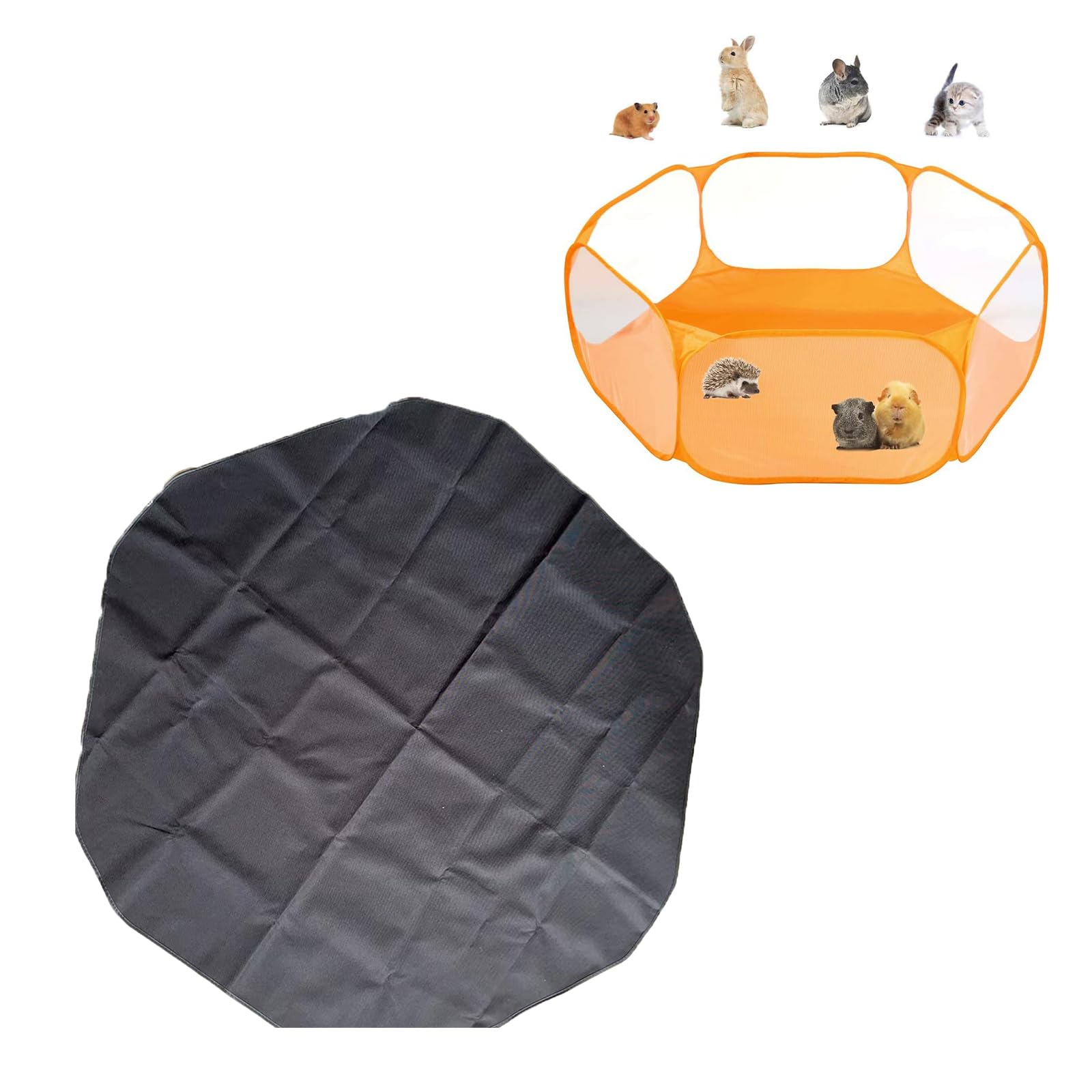 Waterproof Pads for Small Animal Playpen, Reusable Liners, Waterproof Bottom on Both Sides Fit with Pet Tent (42.5in x 41in) Bedding, Small Animals C&C Cage Tent, Breathable & Transparent Pet Playpen